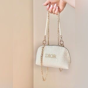 Dior Cream Crossbody Bag with Gold Accents